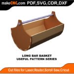 Simple Pattern Long Bar Basket MakeCNC SVG DXF PDF CDR 3D puzzle pattern product image