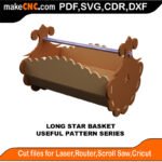 Simple Pattern Long Star Basket MakeCNC SVG DXF PDF CDR 3D puzzle pattern product image