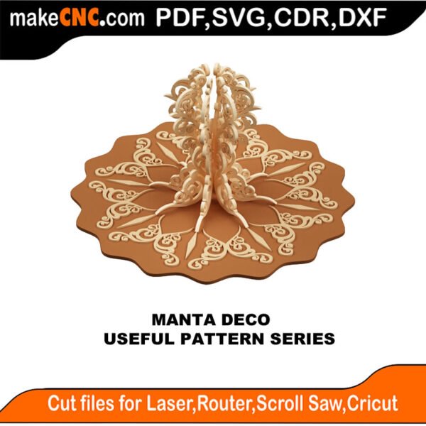Simple Pattern Manta Deco MakeCNC SVG DXF PDF CDR 3D puzzle pattern product image