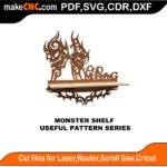 Simple Pattern Monster Shelf MakeCNC SVG DXF PDF CDR 3D puzzle pattern product image