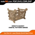 Simple Pattern Ornate Basket MakeCNC SVG DXF PDF CDR 3D puzzle pattern product image