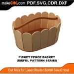 Simple Pattern Picket Fence Basket MakeCNC SVG DXF PDF CDR 3D puzzle pattern product image