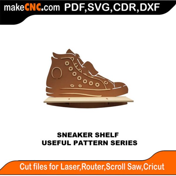 Simple Pattern Sneaker Shelf MakeCNC SVG DXF PDF CDR 3D puzzle pattern product image