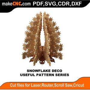 Simple Pattern Snowflake Deco MakeCNC SVG DXF PDF CDR 3D puzzle pattern product image