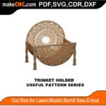 Simple Pattern Trinket Holder MakeCNC SVG DXF PDF CDR 3D puzzle pattern product image