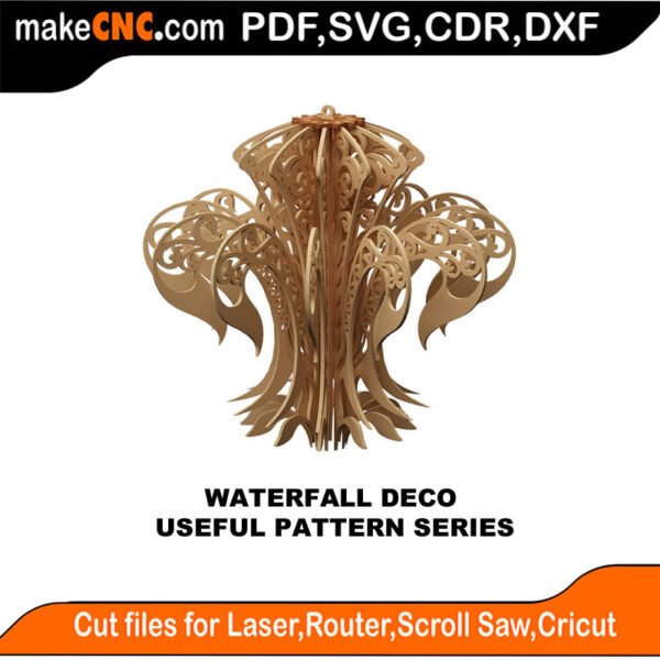 Simple Pattern Waterfall Deco MakeCNC SVG DXF PDF CDR 3D puzzle pattern product image