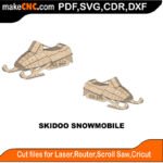 Skidoo Snowmobile MZST MakeCNC SVG DXF PDF CDR 3D puzzle pattern product image
