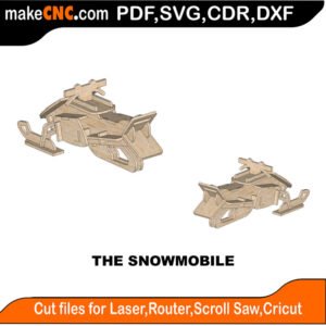 Snowmobile MZST MakeCNC SVG DXF PDF CDR 3D puzzle pattern product image