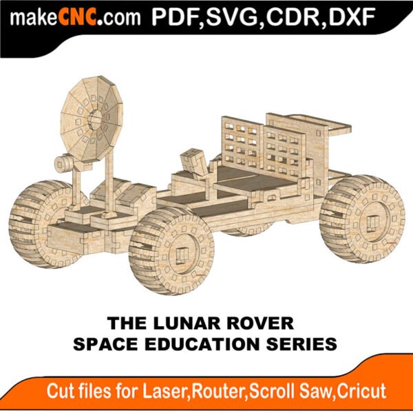 Space Education Lunar Rover MakeCNC SVG DXF PDF CDR 3D puzzle pattern product image