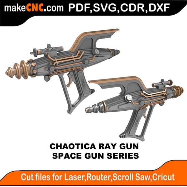 Space Gun Chaotica Ray Gun MakeCNC SVG DXF PDF CDR 3D puzzle pattern product image