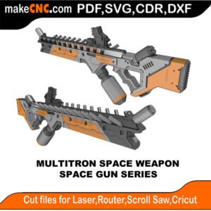 Space Gun Multitron Ray Gun MakeCNC SVG DXF PDF CDR 3D puzzle pattern product image