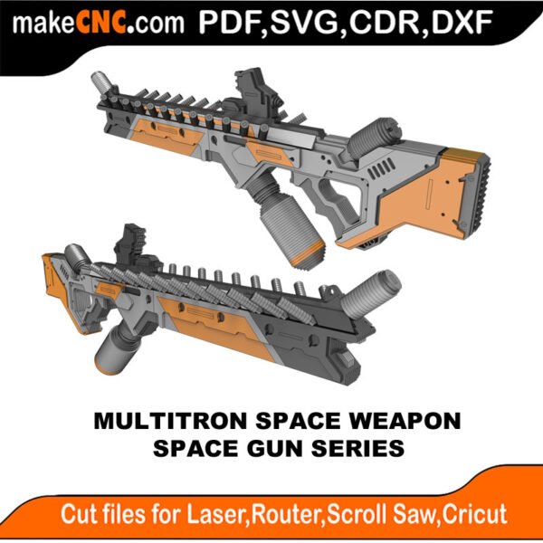 Space Gun Multitron Ray Gun MakeCNC SVG DXF PDF CDR 3D puzzle pattern product image