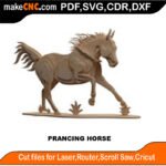 Stagecoach Prancing Horse One MakeCNC SVG DXF PDF CDR 3D puzzle pattern product image