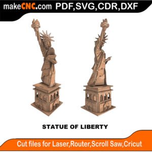 Statue of Liberty MakeCNC SVG DXF PDF CDR 3D puzzle pattern product image