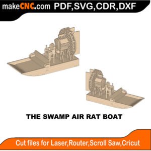 Swamp Air Rat Boat MZST MakeCNC SVG DXF PDF CDR 3D puzzle pattern product image