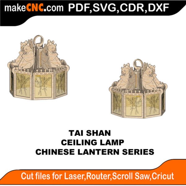 Tai Shan Ceiling Lamp MakeCNC SVG DXF PDF CDR 3D puzzle pattern product image