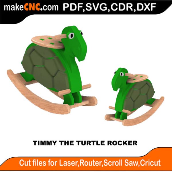 Timmy Turtle Rocker MakeCNC SVG DXF PDF CDR 3D puzzle pattern product image