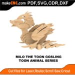 Toon Animals Milo Gosling MakeCNC SVG DXF PDF CDR 3D puzzle pattern product image
