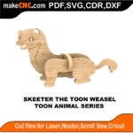 Toon Animals Skeeter Weasel MakeCNC SVG DXF PDF CDR 3D puzzle pattern product image