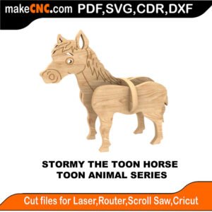 Toon Animals Stormy Horse MakeCNC SVG DXF PDF CDR 3D puzzle pattern product image