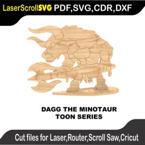 Toon Dagg Minotaur MakeCNC SVG DXF PDF CDR 3D puzzle pattern product image