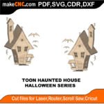 Toon Haunted House MZST MakeCNC SVG DXF PDF CDR 3D puzzle pattern product image