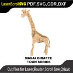 Toon Masai Giraffe MakeCNC SVG DXF PDF CDR 3D puzzle pattern product image