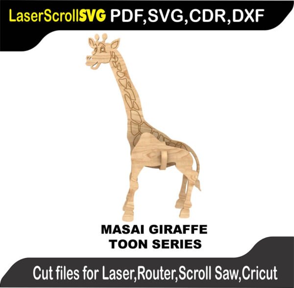 Toon Masai Giraffe MakeCNC SVG DXF PDF CDR 3D puzzle pattern product image