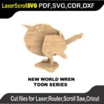 Toon New World Wren MakeCNC SVG DXF PDF CDR 3D puzzle pattern product image