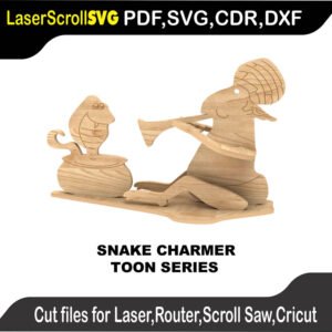 Toon Snake Charmer MakeCNC SVG DXF PDF CDR 3D puzzle pattern product image
