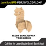 Toon Teddy Bear Alpaca MakeCNC SVG DXF PDF CDR 3D puzzle pattern product image