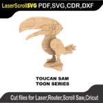 Toon Toucan Sam MakeCNC SVG DXF PDF CDR 3D puzzle pattern product image