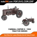 Tractor Farmall Super H 1954 MakeCNC SVG DXF PDF CDR 3D puzzle pattern product image