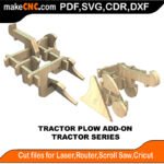 Tractor Plow Add On MakeCNC SVG DXF PDF CDR 3D puzzle pattern product image