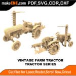 Tractor Vintage Farm MakeCNC SVG DXF PDF CDR 3D puzzle pattern product image