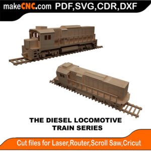 Train Diesel Locomotive MakeCNC SVG DXF PDF CDR 3D puzzle pattern product image
