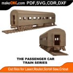 Train Passenger Car MakeCNC SVG DXF PDF CDR 3D puzzle pattern product image