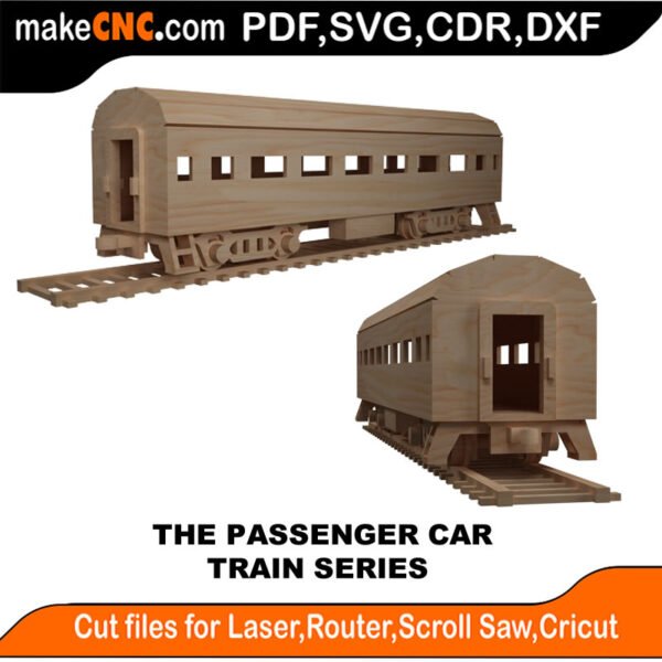 Train Passenger Car MakeCNC SVG DXF PDF CDR 3D puzzle pattern product image