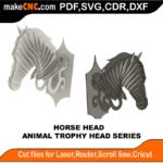Trophy Head Horse FB MakeCNC SVG DXF PDF CDR 3D puzzle pattern product image
