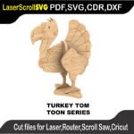 Turkey Tom Toon MakeCNC SVG DXF PDF CDR 3D puzzle pattern product image