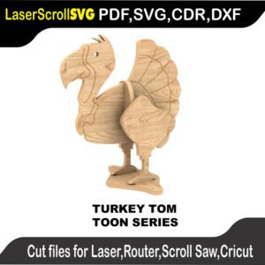 Turkey Tom Toon MakeCNC SVG DXF PDF CDR 3D puzzle pattern product image