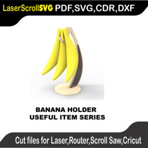 Useful Banana Holder MakeCNC SVG DXF PDF CDR 3D puzzle pattern product image