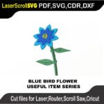 Useful Blue Bird Flower MakeCNC SVG DXF PDF CDR 3D puzzle pattern product image