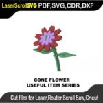 Useful Cone Flower MakeCNC SVG DXF PDF CDR 3D puzzle pattern product image