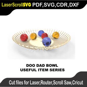 Useful Doo Dad Bowl MakeCNC SVG DXF PDF CDR 3D puzzle pattern product image