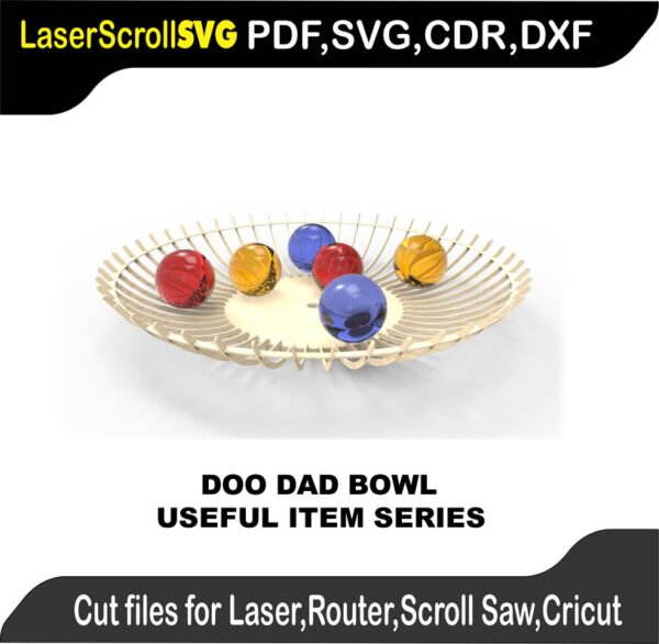 Useful Doo Dad Bowl MakeCNC SVG DXF PDF CDR 3D puzzle pattern product image