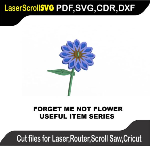 Useful Forget Me Not Flower MakeCNC SVG DXF PDF CDR 3D puzzle pattern product image