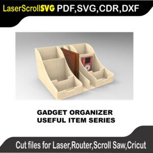 Useful Gadget Organizer MakeCNC SVG DXF PDF CDR 3D puzzle pattern product image
