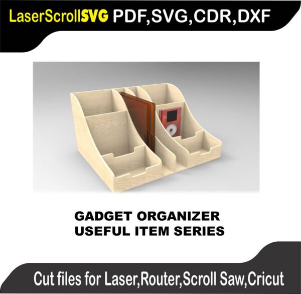 Useful Gadget Organizer MakeCNC SVG DXF PDF CDR 3D puzzle pattern product image