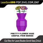 Useful Pretty Flower Vase MakeCNC SVG DXF PDF CDR 3D puzzle pattern product image